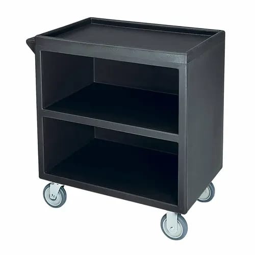 Cambro BC330110 3-Shelf 500 Lb. Capacity Black Utility Bus Cart — view 2