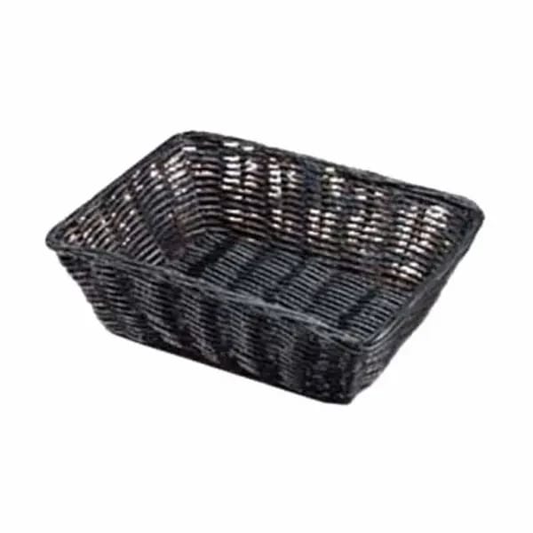 Tablecraft 2472 Black Rectangular Woven Basket 9" x 6" x 2-1/2 | Case of 12 — view 1