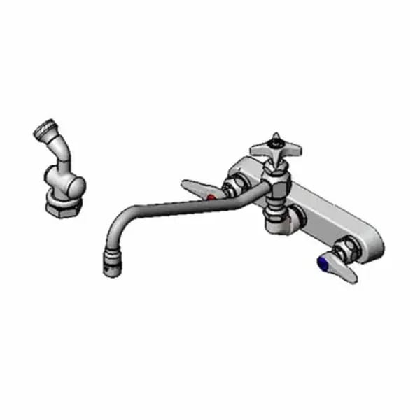 T&S B-1157-12 8" Wall Mount Workboard Faucet with 12" Swing Spout Nozzle — view 1