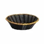 Tablecraft 975B Black Oval Woven Basket with Gold Trim 9" x 6-1/2" x 2-1/2 | Case of 12 — view 3
