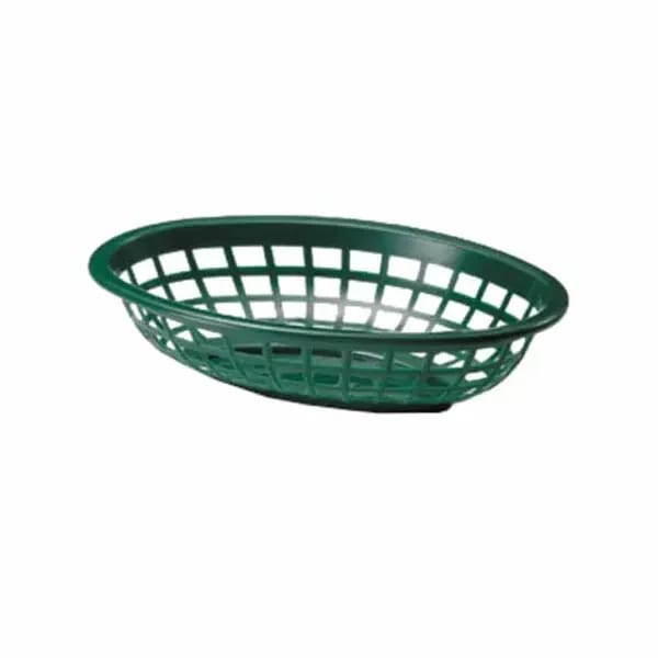 Tablecraft 1071FG Forest Green Oval Platter Basket 8" x 5-1/4" x 2" | Case of 36 — view 1