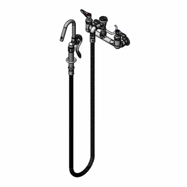 T&S B-0610-CR 8" Wall Mount Pot Filler Faucet with 68" Hose — view 2