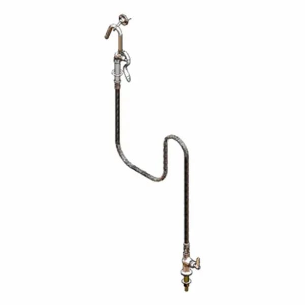 T&S B-0305-102A-CR Single Hole Deck Mount Pantry Base with 68" Hose — view 2