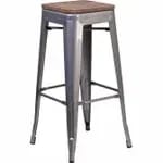 Flash Furniture CH-31320-30GB-BL-GG Blue Galvanized Steel Bar Stool — view 4