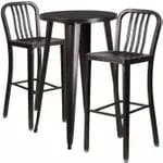 Flash Furniture CH-51080BH-2-30VRT-OR-GG Orange Metal Bar Stool and Table Set with Two Bar Stools — view 3