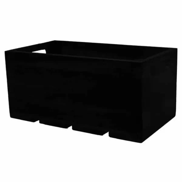 Tablecraft CRATE136BK Third Size Black Wood Display Crate 6-1/4" Deep — view 2