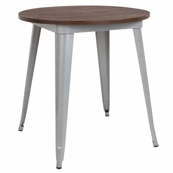 Flash Furniture CH-51090-29M1-SIL-GG 26" Round Dining Height Wood Black and Antique Gold Table — view 1