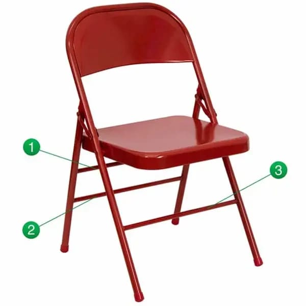 Flash Furniture HF3-MC-309AS-RED-GG Red Steel Folding Chair — view 1