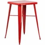 Flash Furniture CH-31330-40M1-SIL-GG Square Bar Height Galvanized Steel Table with Walnut Elm Wood Top — view 6