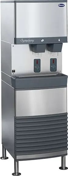 Follett Symphony Plus™ 25FB414W-S Freestanding Ice and Water Dispenser 425 Pound Daily Production 25 Pound Storage SensorSAFE™ Dispense Nugget Style Ice — 115V, 1PH — view 1