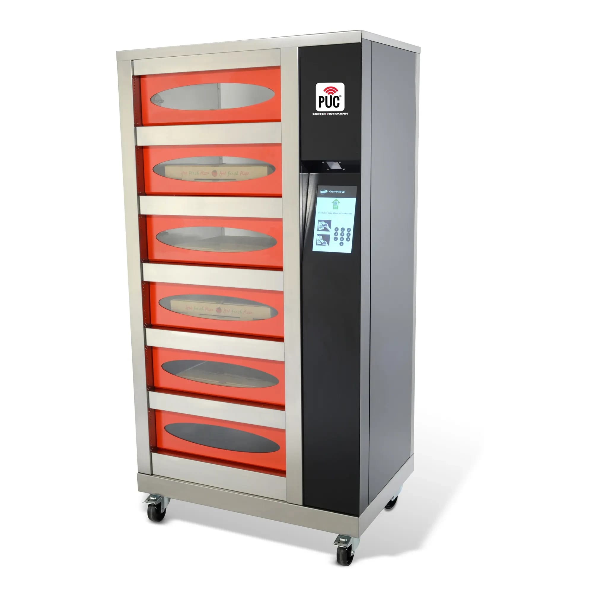 Carter-Hoffmann® PUC® Series PUCH-16 Freestanding Mobile Order Pickup Locker 6 Heated Cubbies — 120V, 1PH — view 1