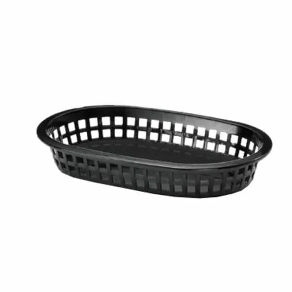 Tablecraft 1073BK A La Carte Black Oval Platter Basket 9-1/4" x 6" x 1-1/2" | Case of 36 — view 1