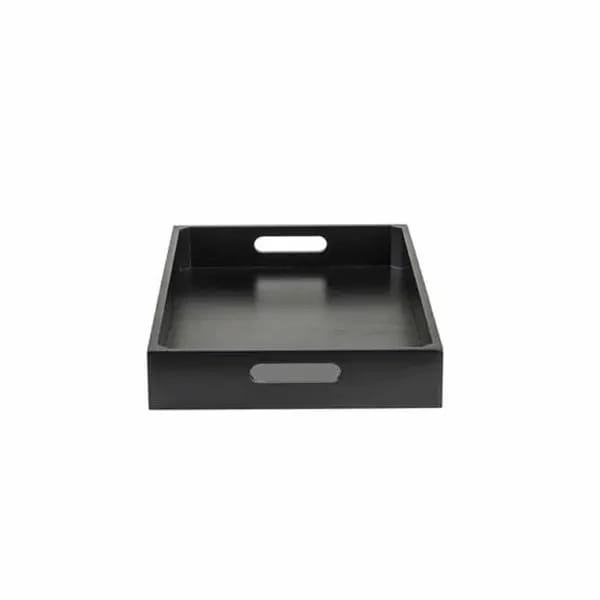 Tablecraft CRATESB11BK Full Size Black Wood Display Crate 2-3/4" Deep — view 1