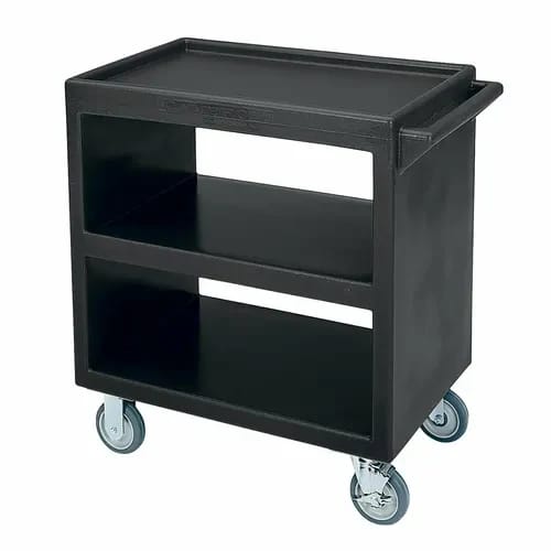 Cambro BC230110 3-Shelf 500 Lb. Capacity Black Utility Bus Cart — view 2