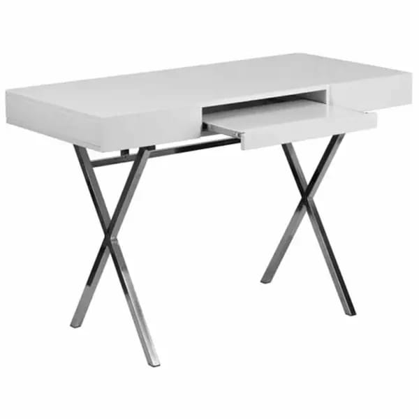 Flash Furniture NAN-JN-2960-GG White Laminate Top Computer Desk — view 2