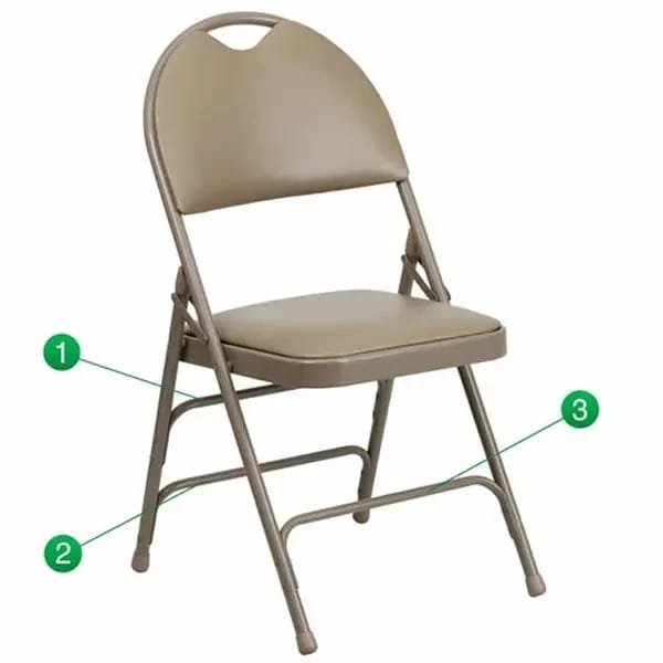 Flash Furniture HA-MC705AV-3-BGE-GG Beige Steel Folding Chair — view 2