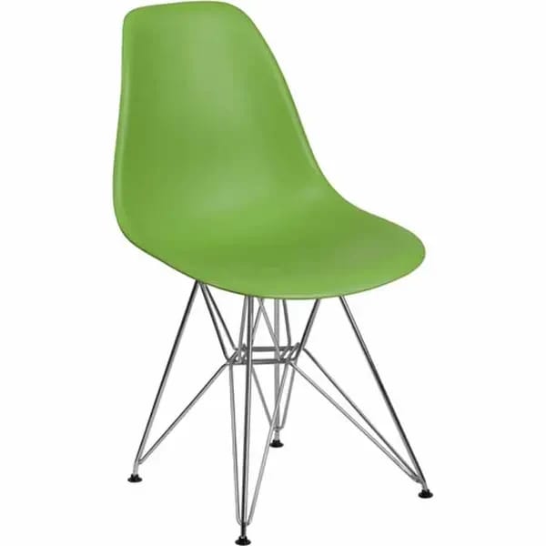 Flash Furniture FH-130-CPP1-GN-GG Green Plastic Accent Chair with Chrome Base — view 1