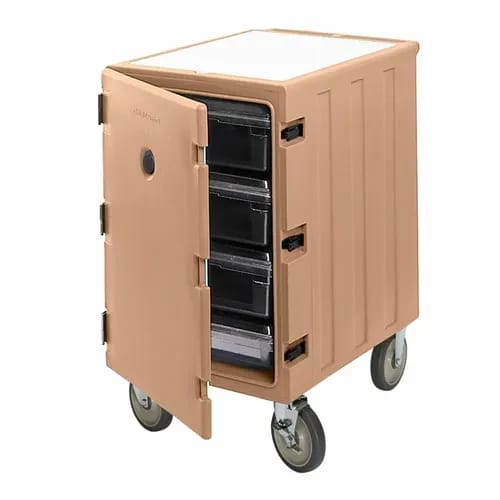 Cambro Camcart 1826LBC157 Insulated Coffee Beige Front Loader Food Carrier — view 1
