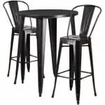 Flash Furniture CH-51090BH-2-30VRT-OR-GG Orange Metal Bar Stool and Table Set with Two Bar Stools — view 3