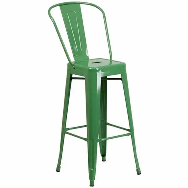 Flash Furniture CH-31320-30GB-GN-GG Green Galvanized Steel Bar Stool — view 2
