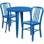 Flash Furniture CH-51090TH-2-18VRT-GN-GG Green Metal Table and Chair Set with Two Chairs — view 6