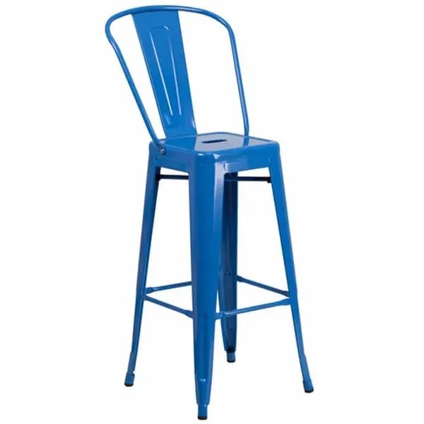 Flash Furniture CH-31320-30GB-BL-GG Blue Galvanized Steel Bar Stool — view 2