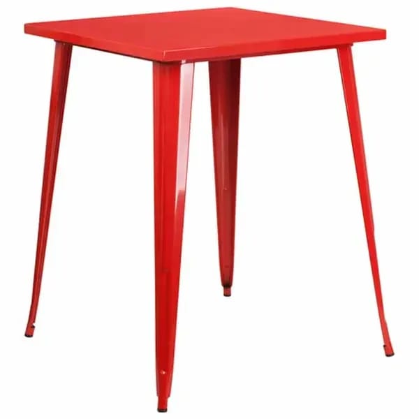 Flash Furniture CH-51040-40-RED-GG Square Bar Height Metal Red Table — view 2