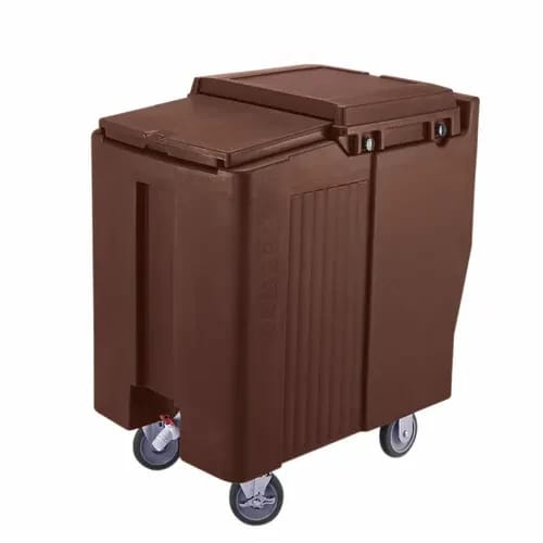 Cambro Slidinglid ICS175T131 175 Lb. Dark Brown Mobile Ice Caddy — view 2