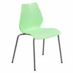 Flash Furniture RUT-18-BK-CHR-GG Stacking Chair Black Plastic Seat and Metal Frame — view 3