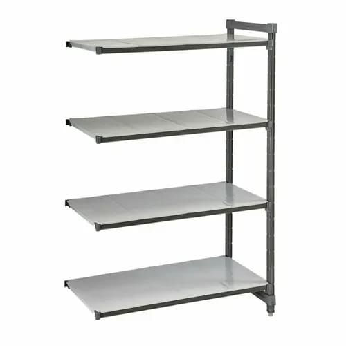 Cambro Camshelving EA187272S4580 4-Shelf Polypropylene Brushed Graphite Add-On Shelving Unit 72"W X 18"D X 72"H — view 2