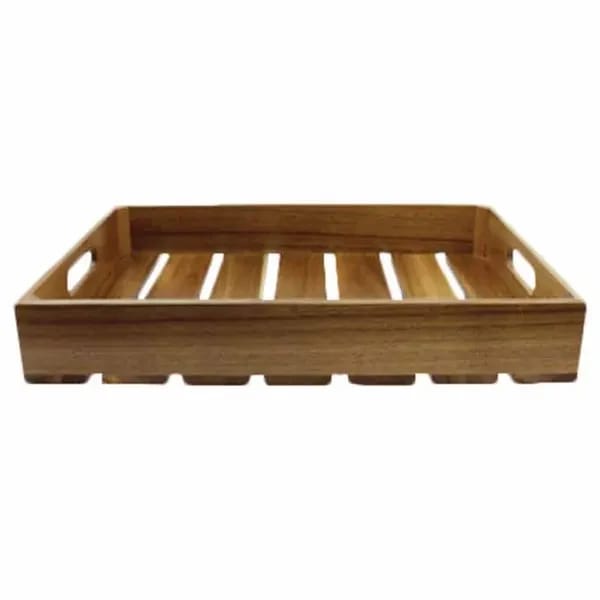 Tablecraft CRATE114 Full Size Brown Wood Display Crate 4-1/4" Deep — view 1