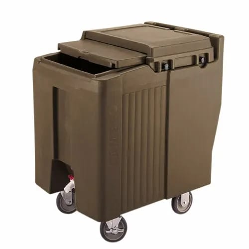 Cambro Slidinglid ICS175L131 175 Lb. Dark Brown Mobile Ice Caddy — view 1