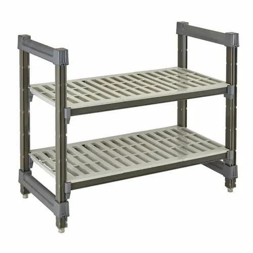 Cambro Camshelving ESU184830V2580 2-Shelf Polypropylene Brushed Graphite Shelving Kit 48"W X 18"D X 30"H — view 2