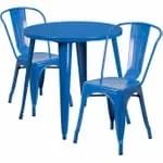 Flash Furniture CH-51090TH-2-18ARM-BK-GG Black Metal Table and Chair Set with Two Chairs — view 6