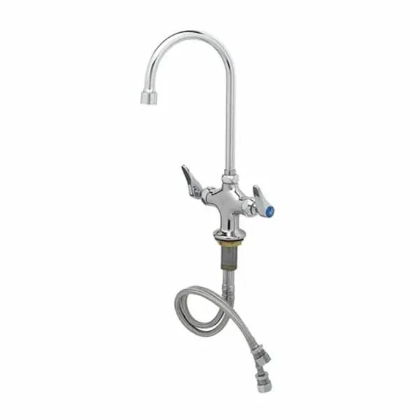 T&S B-0300-VR4-WS Single Hole Deck Mount Double Pantry Faucet with 5-3/4" Gooseneck Spout — view 1