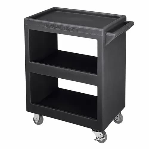 Cambro BC2254S110 3-Shelf 350 Lb. Capacity Black Utility Bus Cart — view 1