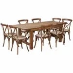 Flash Furniture XA-FARM-1-GG Wood Farm Table and Chair Set with Four Chairs — view 6