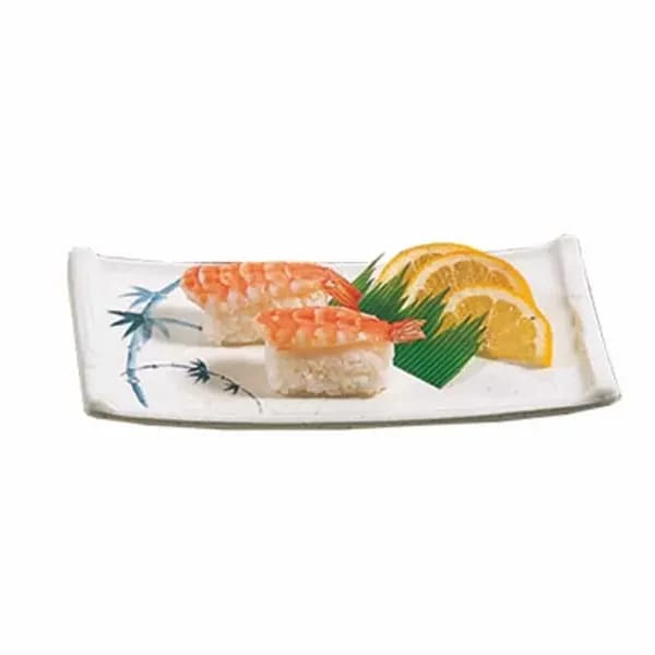 Thunder Group 0011BB Blue Bamboo 8-1/2" x 4-3/4" Melamine Sashimi Platter | Case of 12 — view 1