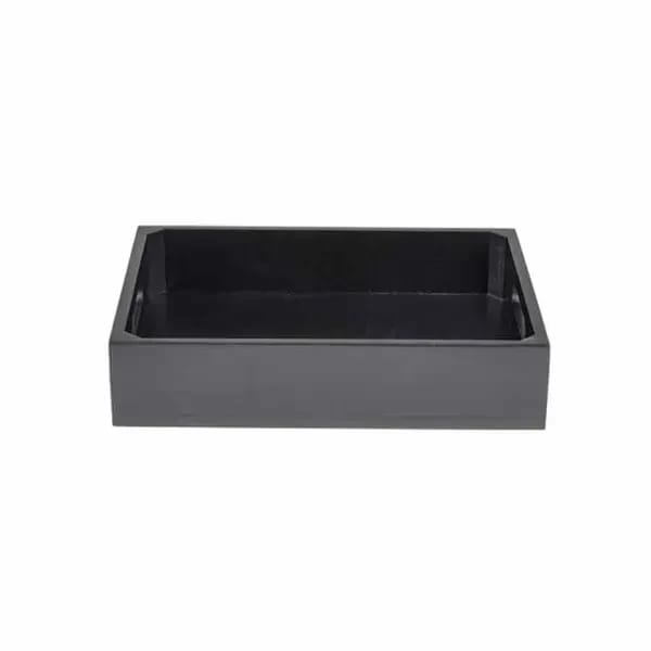 Tablecraft CRATESB12BK Half Size Black Wood Display Crate 2-3/4" Deep — view 1