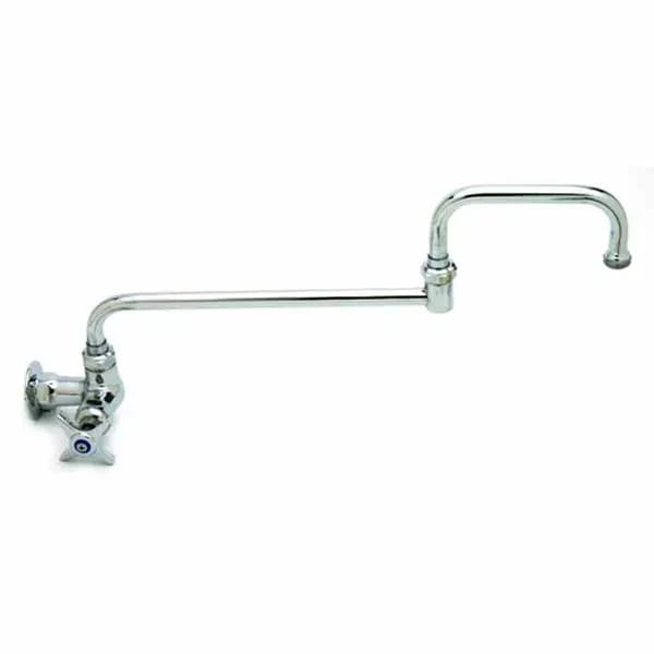T&S B-0260-CR-177F Single Hole Wall Mount Pantry Faucet 18" Double Jointed Swing Nozzle — view 1