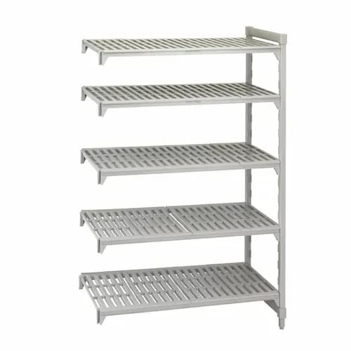 Cambro Camshelving CPA183084V5PKG 5-Shelf Polypropylene-Covered Steel Posts Speckled Gray Shelving Kit 30"W X 18"D X 84"H — view 2