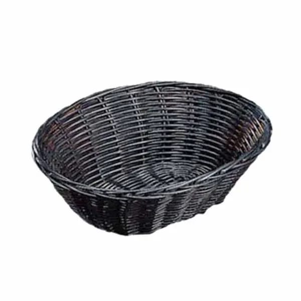 Tablecraft 2474 Black Oval Woven Basket 9" x 6" x 2-1/4 | Case of 12 — view 1
