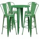 Flash Furniture CH-51090BH-4-30CAFE-BK-GG Black Metal Bar Stool and Table Set with Four Bar Stools — view 4