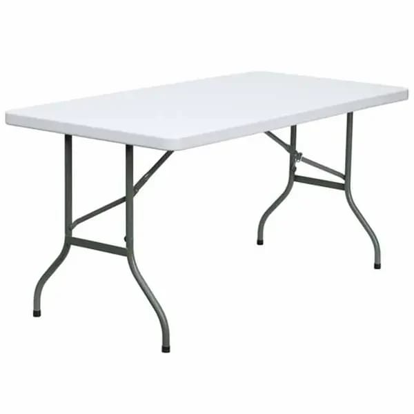 Flash Furniture DAD-YCZ-152-GG 30" x 60" Granite White Plastic Top Folding Table — view 2