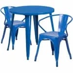 Flash Furniture CH-51090TH-2-18ARM-BK-GG Black Metal Table and Chair Set with Two Chairs — view 4