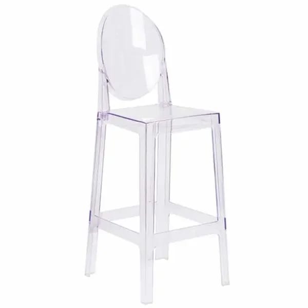 Flash Furniture OW-GHOSTBACK-29-GG Transparent Crystal Plastic Bar Stool — view 1