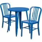 Flash Furniture CH-51080TH-2-18VRT-BK-GG Black Metal Table and Chair Set with Two Chairs — view 5