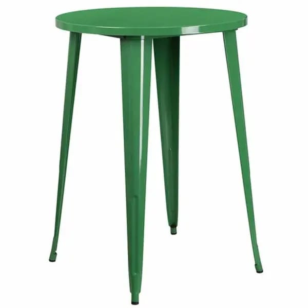 Flash Furniture CH-51090-40-GN-GG Round Bar Height Metal Green Table — view 1