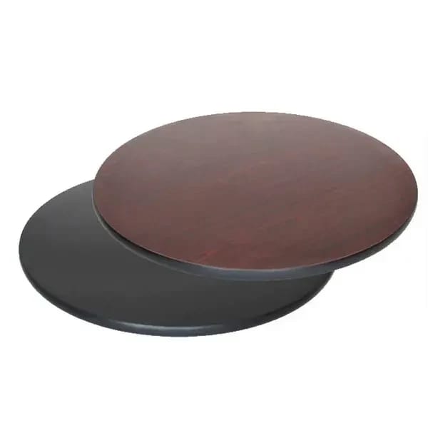 Modesto 36" Round Black/Mahogany Dual-Sided Table Top — view 2