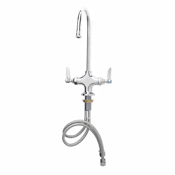 T&S B-0300-CR Single Hole Deck Mount Pantry Faucet with 5-3/4" Gooseneck Spout — view 1